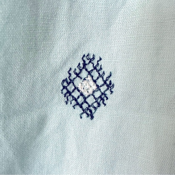 Zara Aqua Teal Embroidered Kaftan Dress with Dark Edging Size Medium - Picture 5 of 9